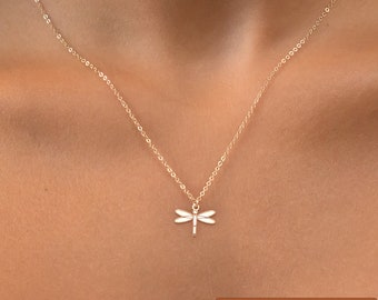 Dragonfly Necklace Gold Dragonfly Pendant Gift for Her Dragonfly Charm Dragonfly Jewelry Christmas Gift Birthday Gift Dragonfly Gift for Mom