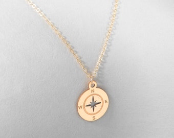 Compass Necklace - Inspirational Wanderlust Jewelry College Graduation Gift For Her Be Brave