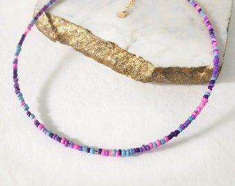 Colorful Boho Seed Bead Necklace Handmade Jewelry Layering Necklace Gift For Her Birthday Gifts Choker Seed Bead Jewelry