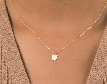 Apple Charm Necklace Tiny Fruit Pendant Teacher Necklace Apple Jewelry Gift for Her Fruit Necklace Apple Pendant Teacher Gift
