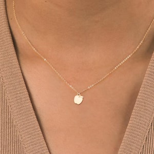 Collar con dije de manzana, colgante de fruta pequeña, collar para maestra, joyería de manzana, regalo para ella, collar de fruta, colgante de manzana, regalo para maestra