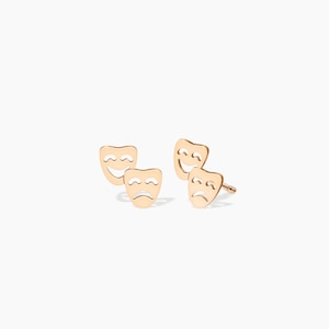 Happy Sad Drama Mask Earrings Comedy Tragedy Theater Jewelry Gift for Performers Artistic Earrings for Actors Handmade Theater Accessories