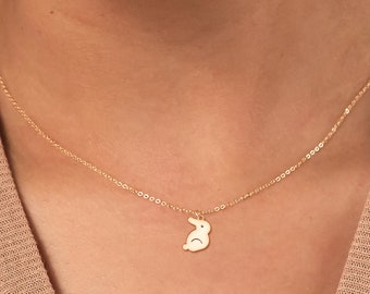 Bunny Necklace Sterling Silver Cute Bunny Dutch Rabbit Womens Rabbit Childrens Rabbit Gold Bunny Rabbit Jewelry Gift for Her