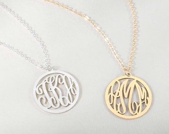 Personalized Necklace • Dainty Circle Monogram Jewelry • Initial Necklace • New Mom Jewelry • Personalized Jewelry • Handmade Jewelry