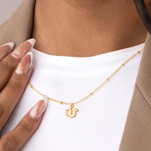 Squirrel Necklace Gold Charm Animal Jewelry Squirrel Pendant Birthday Gift For Her Chipmunk Necklace Animal Charm Gift For Daughter