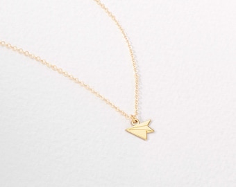 Paper Airplane Necklace Travel Charm Jewelry Gift for Her Airplane Pendant Flight Attendant Necklace Traveller Jewelry for Adventure Seekers