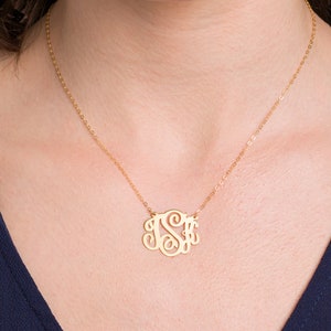 Monogram Jewelry • Dainty Monogram Necklace • Custom Cursive Monogram Initials Necklace • Name Jewelry • Bridesmaids Gifts • Personalized