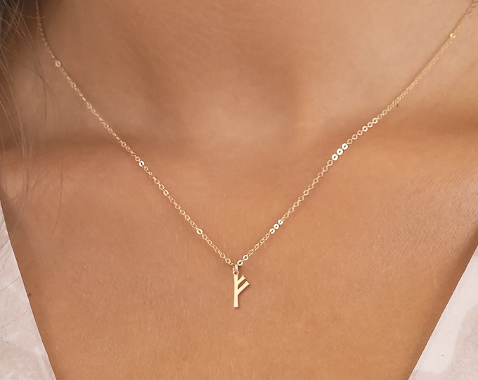Runes Charm Necklace available in 14k Gold Filled, 14k Rose Gold filled, Sterling Silver or 14k Solid Gold, Symbolic Jewelry
