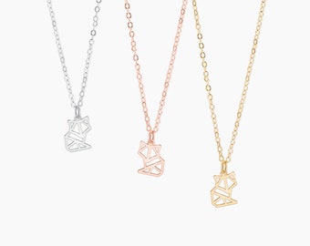 フォックスネックレス 折り紙チャームジュエリー 彼女へのギフト 動物ペンダント フォックス愛好家ネックレス 自然にインスパイアされたスタイルのモダンなフォックスジュエリー