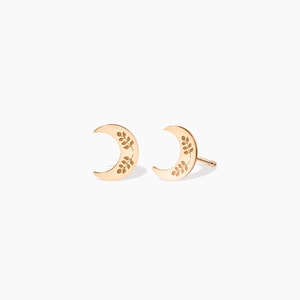 Crescent Moon Earrings Celestial Gold Moon Earrings Jewelry Wedding Gift for Her Crescent Moon Studs for Mom Boho Moon Stud Earrings