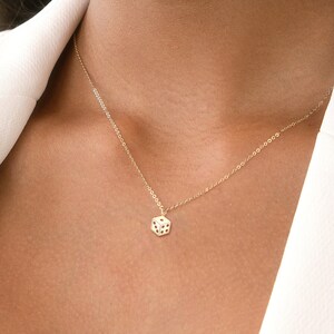 Gold Dice Necklace, Dice Charm, 14k Gold Filled Jewelry, Personalized Jewelry, DND Jewelry, Dice Necklace, Sterling Silver Lucky Necklace