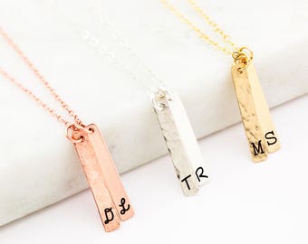 Skinny MINI Vertical Bar Necklace, Hanging Name Necklace / Personalized Bar Necklace / Personalized Bar Necklace, Gold Bar, Vertical Bar