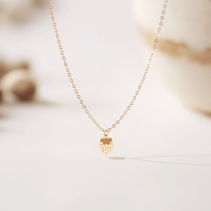 Strawberry Necklace Cute Fruit Jewelry Dainty Pendant Gift for Her Sweet Nature Inspired Necklace Birthday Graduation Gift