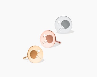 Brincos de disco de tênis de mesa, brinco de pingue-pongue, joias artesanais, joias de tênis de mesa, preenchimento de ouro 14k, prata esterlina, preenchimento de rosa 14k