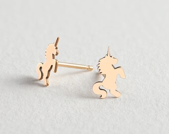 Unicorn Earring, Gold Unicorn Earring, Rose Gold Unicorn Earring or Silver Unicorn Earring. Bridesmaid Gift, Graduation Gift.
