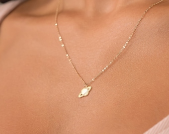 Saturn Necklace Celestial Pendant Jewelry Gift for Her Astronomy Planet Charm Necklace Space Jewelry for Star Gazers Cosmic Dreamers
