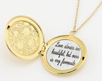 Gold Locket Necklace, Custom Engraved Locket Necklace, Engraved Necklace, Customized Necklace, Personalized Necklace, Layering Necklace