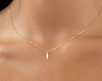 Lightning Bolt Necklace Thunderbolt Charm Gift for Her Bolt Pendant Lightning Bolt Charm Thunderbolt Necklace Bolt Charm