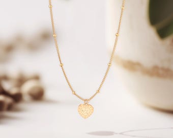 Soaring Holy Spirit Dove Charm Necklace Beady Chain: Sterling Silver, Gold Filled, 14K Solid Gold Religious Bird Jewelry Gift