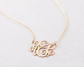 Monogram Necklace • Dainty Monogram Jewelry • Initial Necklace • Monogrammed Necklace • Personalized Jewelry • Personalized Monogram