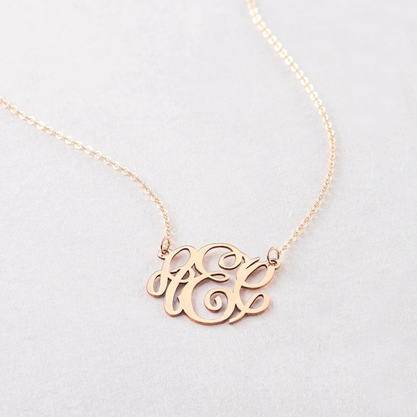 Monogram Necklace • Dainty Monogram Jewelry • Initial Necklace • Monogrammed Necklace • Personalized Jewelry • Personalized Monogram