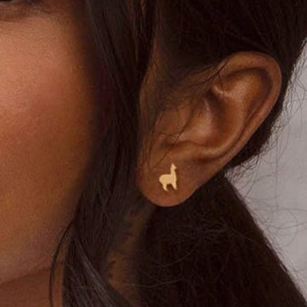 Llama Stud Earrings • Llama Earrings • Llama Jewelry • Gold, Rose Gold, Silver Earrings • Stud Earrings • Gifts • Cute Earrings