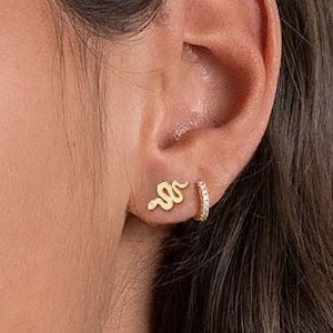 Snake Stud Earrings • Snake Earrings • Snake Jewelry • Gold, Rose Gold, Silver Snake Earrings • Stud Earrings • Gift for Her • Cute Earrings