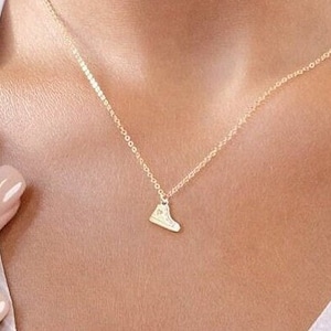 Converse Shoe Necklace Sneaker Pendant Gold Charm Jordan Necklace Retro Kicks High Top Sneaker Hip Hop Urban Style Air Jordan Shoe Necklace