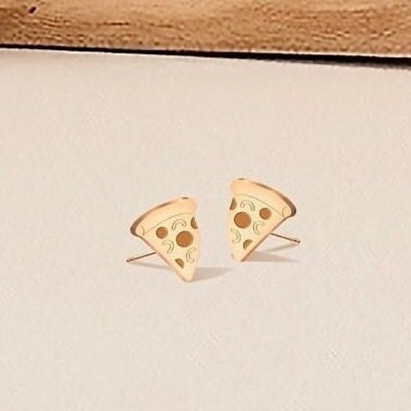 Boucle d'oreille pizza, Boucles d'oreilles dorées avec nourriture fantaisiste, Boucle d'oreille délicate, Petite boucle d'oreille dorée, Bijoux faits main, Boucle d'oreille en or simple, Boucles d'oreilles rigolotes,