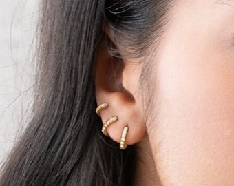 Dainty Gold Huggie Earrings, 18k Gold Plated Hoop Earrings, Gold Hoop, Small Hoop Earrings, Dainty Minimalist Hoops, Gold Hoops Earrings,