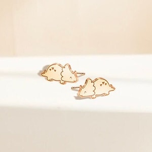 Pendientes de dinosaurio Triceratops, joyas de dinosaurios para amantes de los dinosaurios, pendientes de dinosaurio Triceratops para niñas, regalo para ella, pendientes de dinosaurio