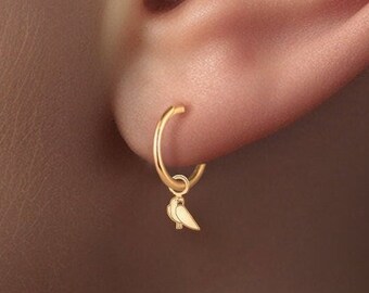 Pendientes de águila, joyas de pájaro, regalo para ella, pendientes de aro con dije de águila hechos a mano, pendientes de botón, regalo de Navidad, joyas de águila, regalo para mamá