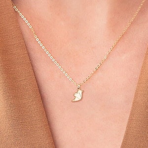 Bird Necklace Gold Origami Charm Crane Pendant Wedding Gift For Her Bird Jewelry Origami Crane Necklace Bird Charm Necklace Anniversary Gift