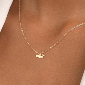 Whale Necklace Gold Whale Pendant Ocean Jewelry Whale Lover Gift for Her Nautical Charm Whale Jewelry Whale Charm Nautical Jewelry Gift