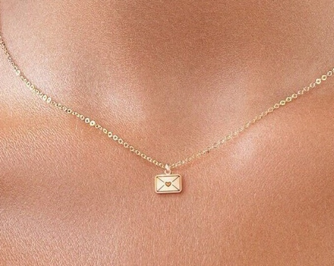 Love Letter Charm Envelope Necklace Valentines Day Gift Gift for Girlfriend Love Necklace Letter Necklace Envelope Pendant Love Letter Charm