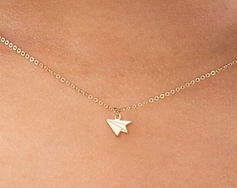 Paper Airplane Necklace Travel Jewelry Charm Necklace Flight Attendant Gift Airplane Pendant Paper Plane Necklace Traveller Gift for Her