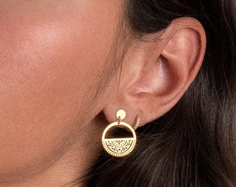 Hanging Earrings, Mandala Earring, Rose Gold Earring, Silver Earrings, Bridesmaid Gift, Handmade Jewelry