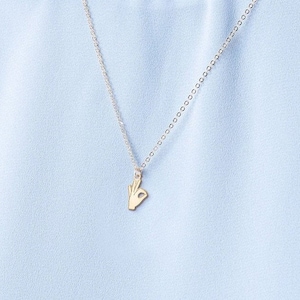 OK Hand Sign Pendant Gift for Her Whimsical Jewelry OK Hand Charm Gesture Pendant Sign Language Necklace Birthday Gifts Personalized Jewelry