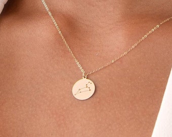 Sternzeichen Halskette Gold Charm Astrologie Halskette Geschenk für Sie Horoskop Anhänger Stern Schmuck Geburtstag Geschenk personalisierte Geschenk
