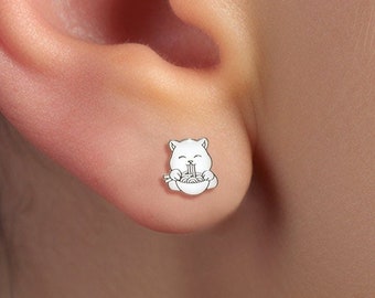 Ramen Earrings Cat Earrings Kawaii Food Earrings Ramen Jewelry Gift for Her Noodle Earrings Birthday Gift Quirky Earrings Food Jewelry