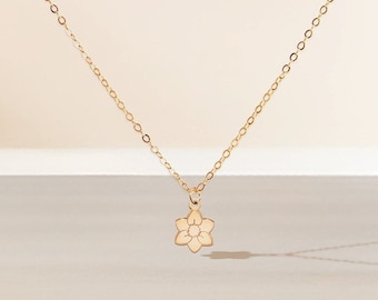 Narzisse Halskette Gold Narzisse Anhänger Blume Halskette Geburt Blume Schmuck Geschenk für sie März Geburt Blume Narzisse Charme