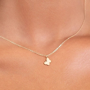 Butterfly Necklace Gold Butterfly Pendant Charm Necklace Gift for Her Dainty Jewelry Butterfly Lover Minimalist Jewelry Birthday Gift