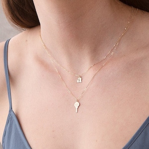 Collar con letra inicial, dije de joyería personalizado, regalo para ella, regalo de dama de honor, regalo de cumpleaños, collar con letra, joyería con inicial, dije de letra