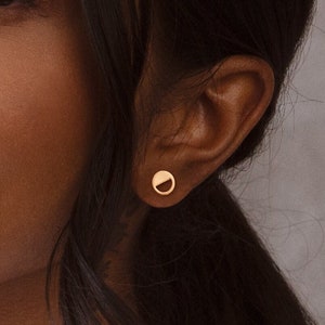 Half Moon Earrings, Gold Circle Earring, Rose Gold Earrings ,Silver Circle Earring, Bridesmaid Gift, Graduation Gift.