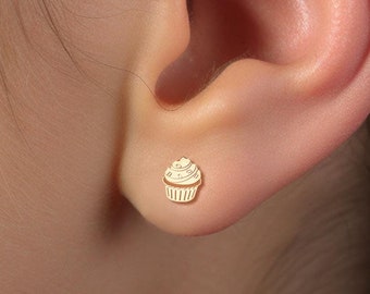 Pendientes de cupcakes Pendientes de comida divertida Pendientes de cupcakes kawaii Regalo de cumpleaños para ella Pendientes de pastel de postre Joyas de cupcakes para niñas