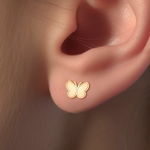 Butterfly Stud Earrings Minimalist Cute Simple Earrings Fun Handmade Jewelry Dainty Butterfly Studs Handmade Gift