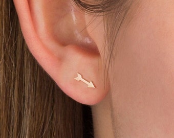 Arrow Earrings • Pointing Arrow Earrings • Arrow Jewelry • Gold, Rose Gold, Silver Earrings • Stud Earrings • Gifts • Cute Earrings