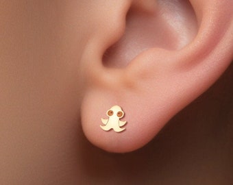 Fun Octopus Earrings, Octopus Earrings, Gold, Silver, Rose Gold Earrings, Handmade Jewelry, Small Gold Nature Earrings, Gift for Her