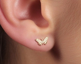 Delicate Butterfly Earrings, Gold, Silver, Rose Gold Earrings, Handmade Jewelry, Butterfly Stud, Gold Butterfly, Dainty Butterfly Earrings