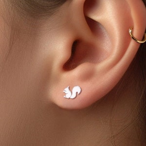Squirrel Earrings, 14K Gold filled, Sterling Silver, Squirrel Jewelry, Nature Earrings, Squirrel Gifts, Animal Gifts, Cute Animals,